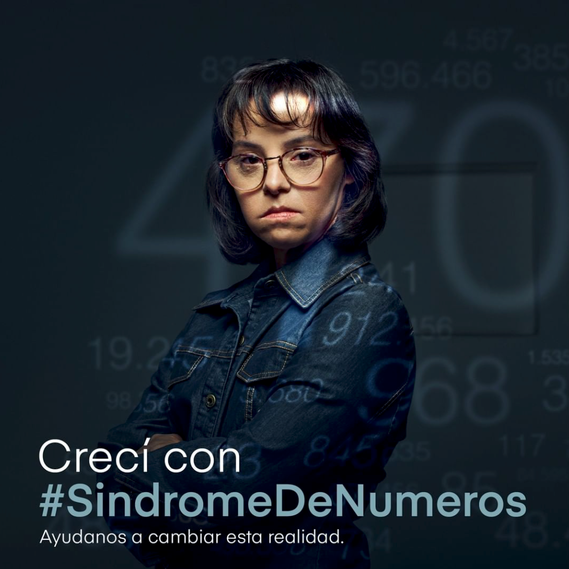 a Portrait of Gabriela, a woman with Down syndrome for the Syndrom of Numbers campaign from Wunderman Argentina and their client Asdra