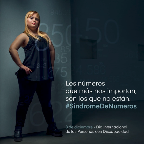 a Portrait of Eva, a young woman with Down syndrome for the Syndrom of Numbers campaign from Wunderman Argentina and their client Asdra