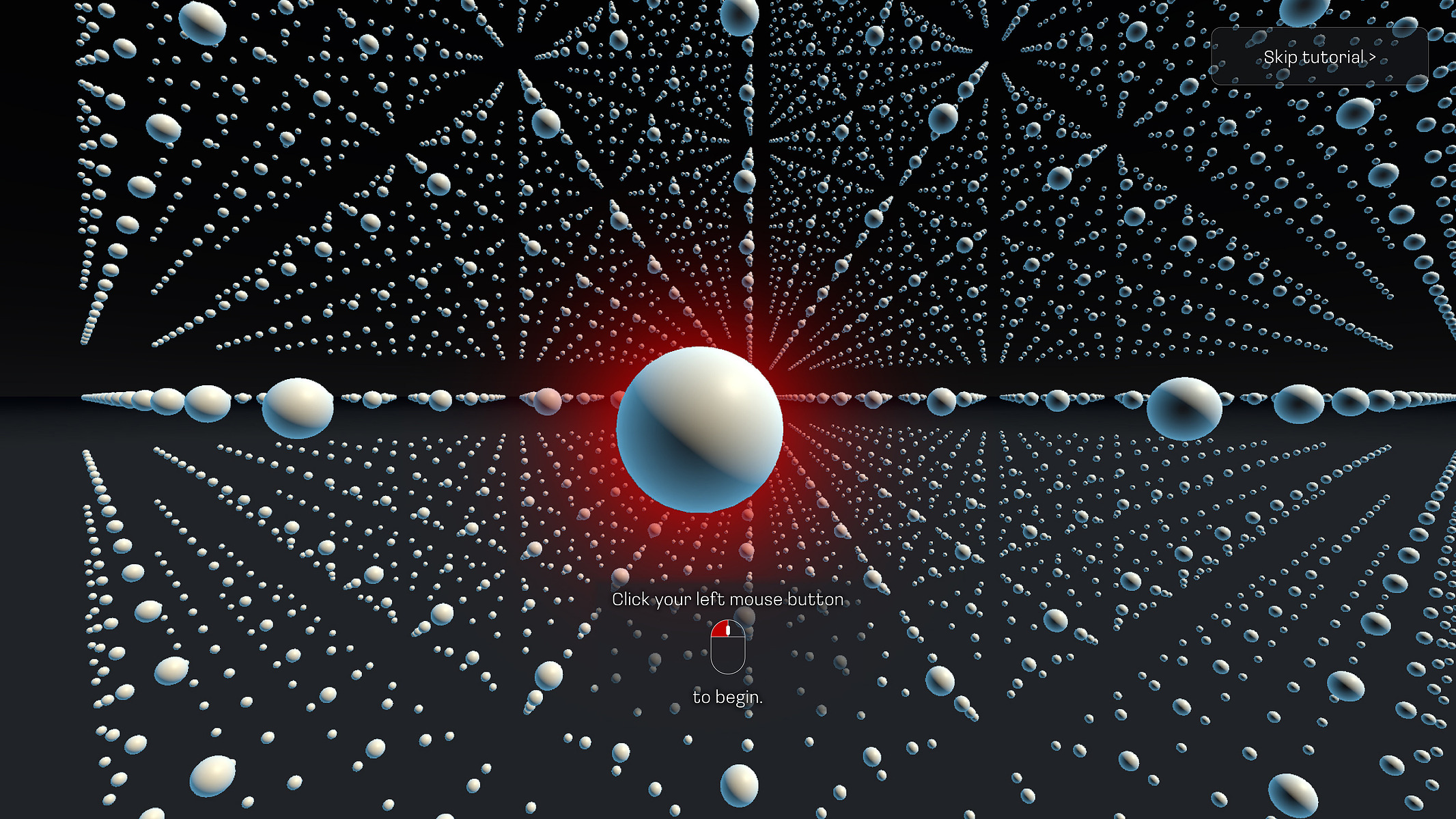 A dot in the grid is highlighted with a red glow.