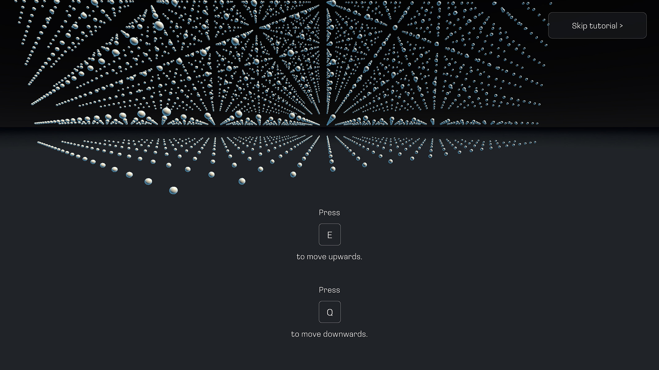 A screenshot where a user has zoomed in on one of the dots in the grid. They have instructions on screen on how to use their mouse or keyboard to change focus to another dot in the grid.