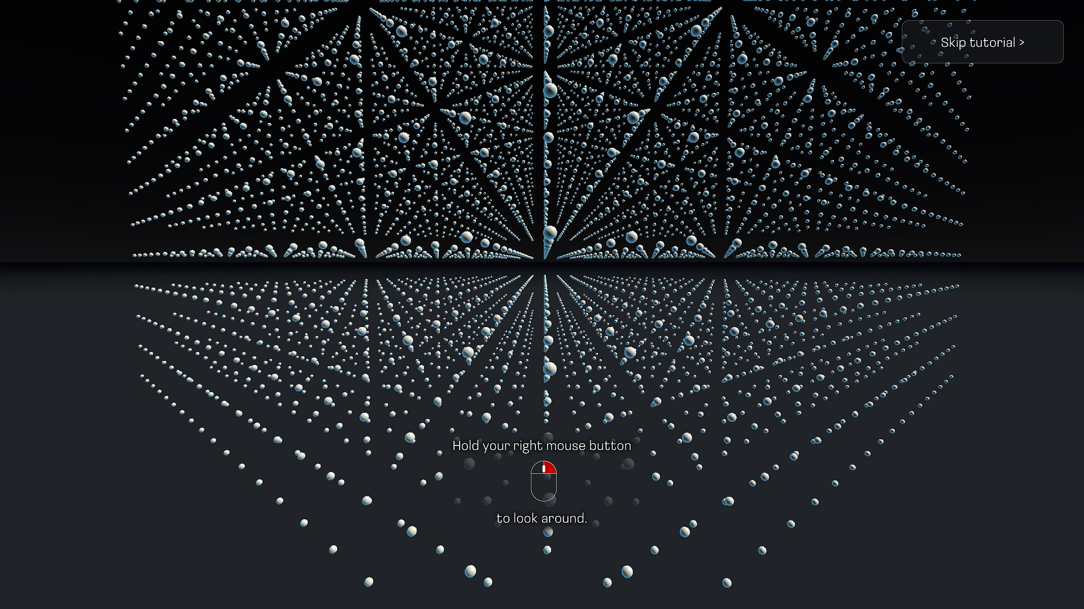 A screenshot where a user has zoomed in on one of the dots in the grid. They have instructions on screen on how to use their mouse or keyboard to change focus to another dot in the grid.
