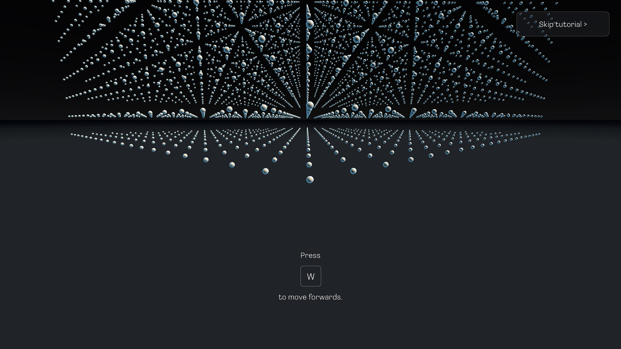 A 3D grid of grey dots on a black background. Each dot represents an item in the Science Museum collection.