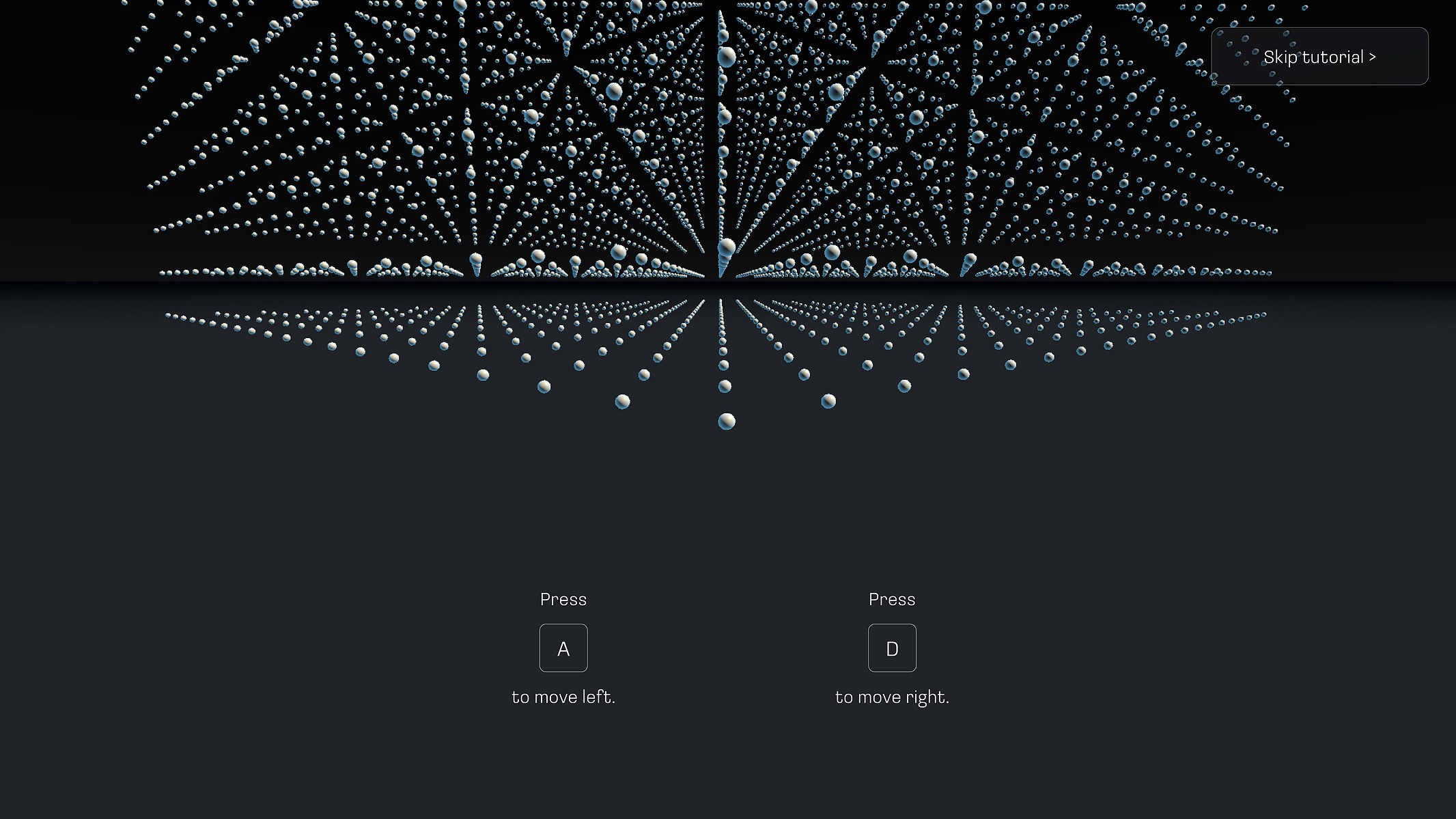 A screenshot where a user has zoomed in on one of the dots in the grid. They have instructions on screen on how to use their mouse or keyboard to change focus to another dot in the grid.