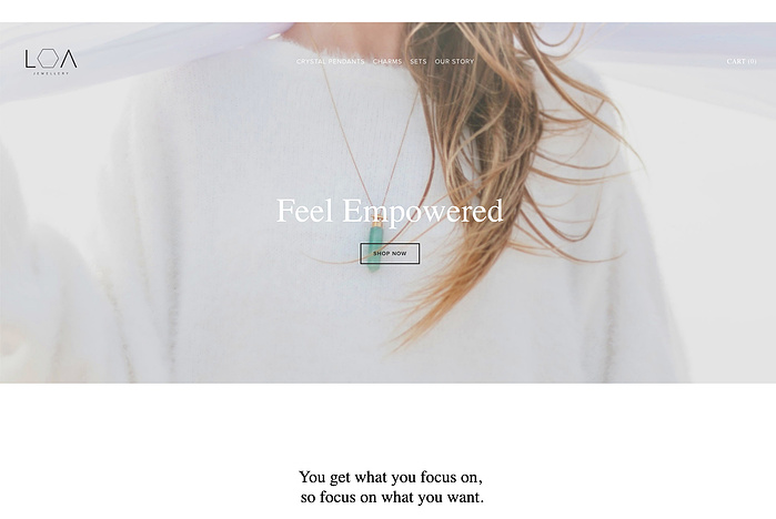 Example of brand photography used on front page of website for Surrey Jewellery business