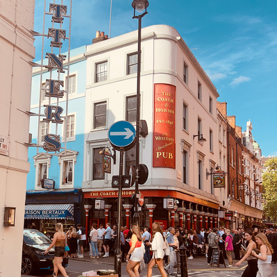 The coach and horses public house Soho, London colour photography