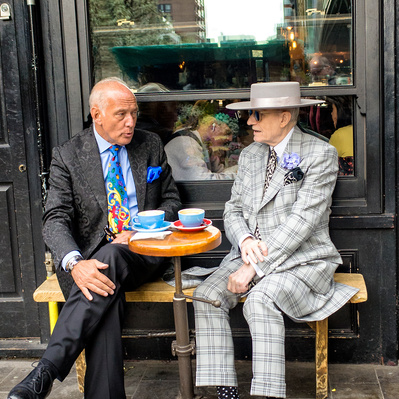 two men outside a coffeehouse, Soho, London, Street photos colour, London 