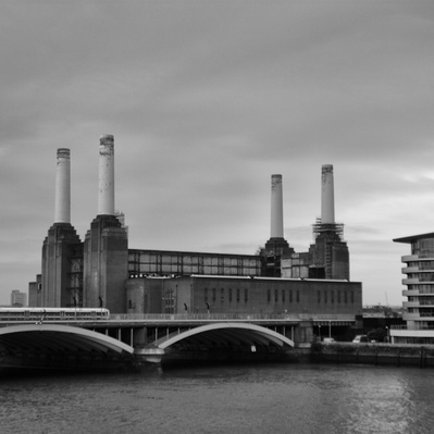 'Battersea Power Station, London Black and White Photography'