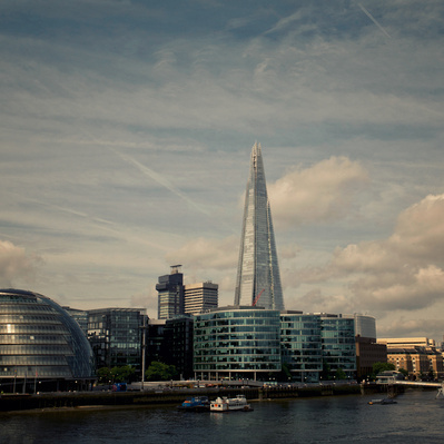 'City Hall with Shard in the background, London Colour Photography'