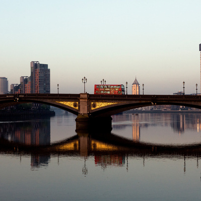 'Battersea Bridge at Sunset, London Colour Photography'