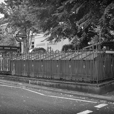 Warwick Avenue underground station, London black-and-white photography