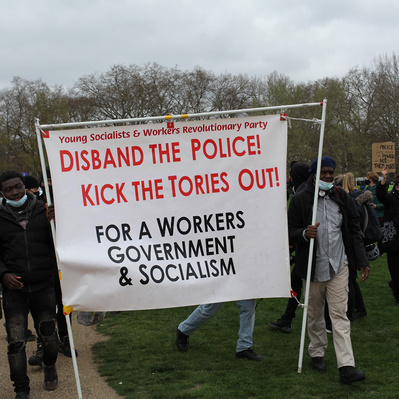 'Kill the Bill Protesters protesting in Hyde Park London Street Photography Colour'