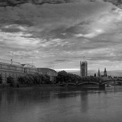 Thames house, Westminster London black-and-white photography