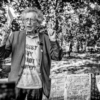 Piers Corbin human rights activist speakers corner London black-and-white photography