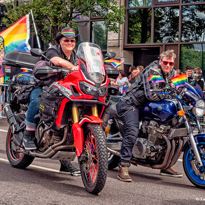 Two lady bikers at the pride in London 2022