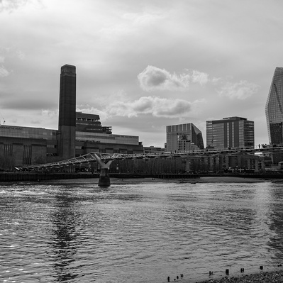 Millennium Bridge London black-and-white photography