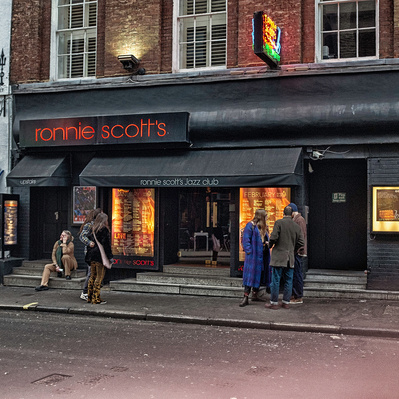 Ronnie Scott famous jazz bar Soho colour photography