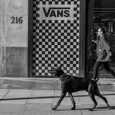 'On Patrol Oxford Street, London Black and White Photography'