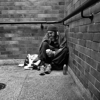 Cold - London Black and White Street Photography