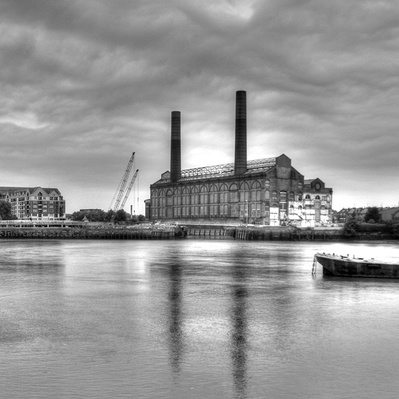 Lots Road power station London black-and-white photography