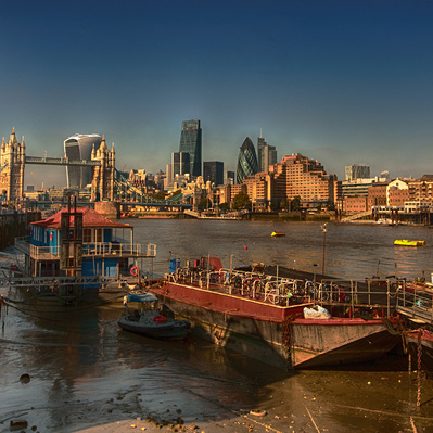 River Thames, Tower Bridge in the background, London Colour Photography
