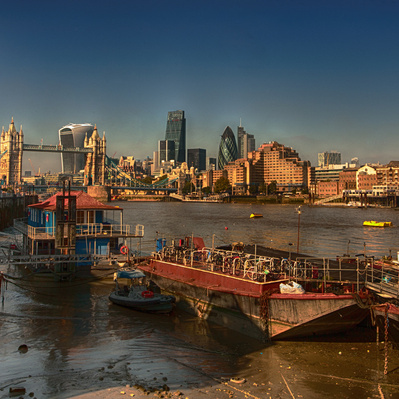 River Thames, Tower Bridge in the background, London Colour Photography