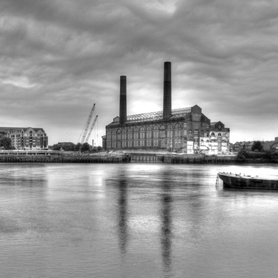 'Lots Power Station, Battersea, London Black and White Photography' 