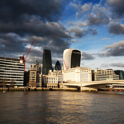 'London Bridge with the Square Mile in the background, London Colour Photography'