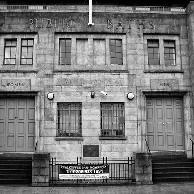 Public baths, Hackney East London black-and-white photography