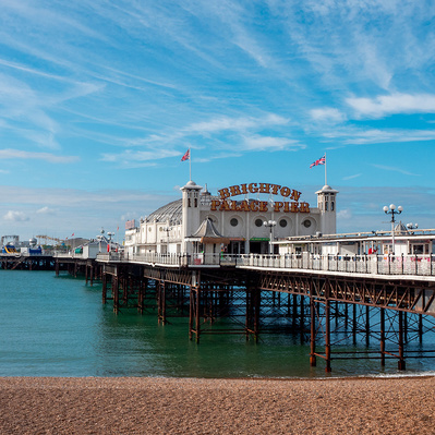 A colour photograph of Brighton Pier Sussex England colour photograph