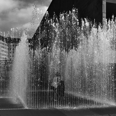 Waterfall, London Street photography black and white
