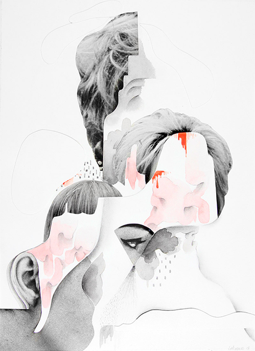 Paula
9x12"
Collage sur papier aquarelle,
encre, graphite