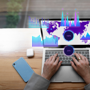 Google analytics sample chart with graphic effects.