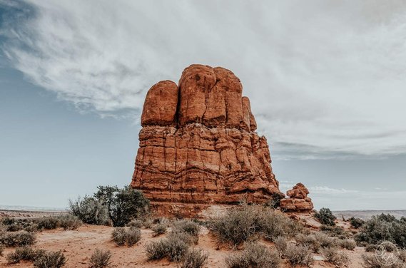 Large rock landscape in the desert