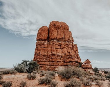 Rock in a desert landscape