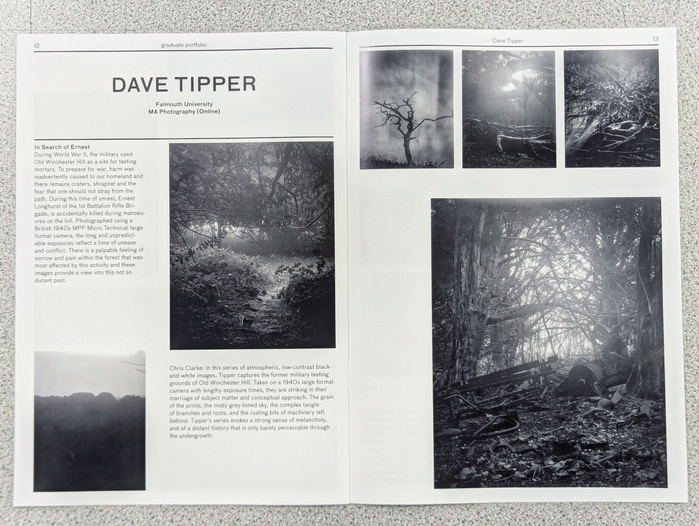 Dave Tipper's work shown in Source Photography magazine's MA Graduate Showcase supplement.