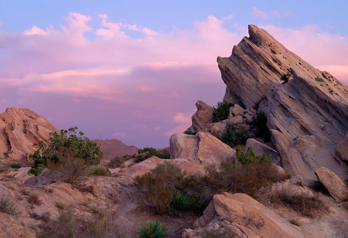 Vasquez Rocks are located in the Sierra Pelona Mountains, in northern Los Angeles County, California. Scanned from original 4x5 film transparency.