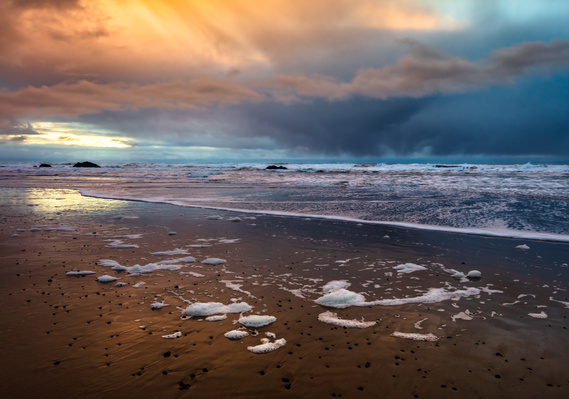 Winter evening, along the Oregon Coast.