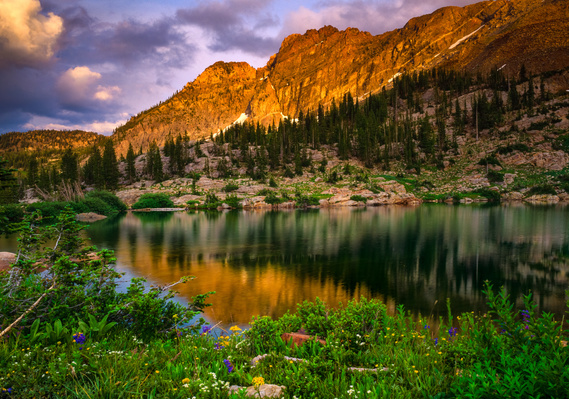 Cecret Lake, located in Little Cottonwood Canyon,  Wasatch National Forest, Utah.