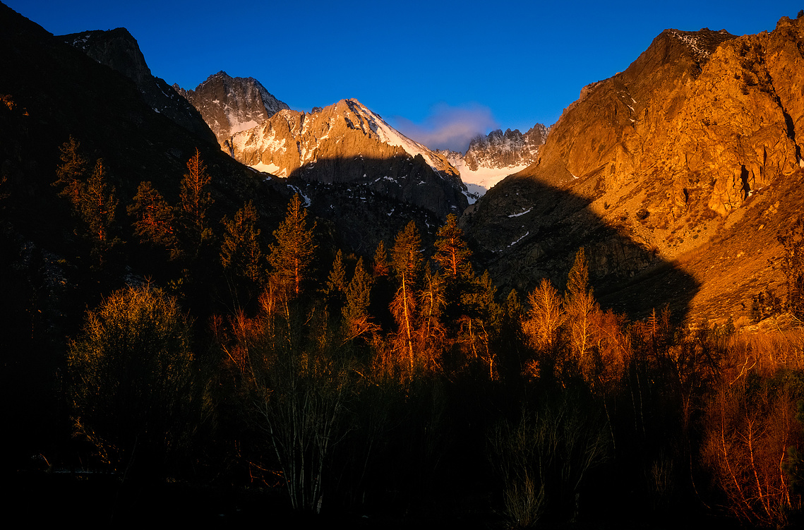 Sunrise, in the High Eastern Sierra of California. Scanned from original 4x5 film transparency.