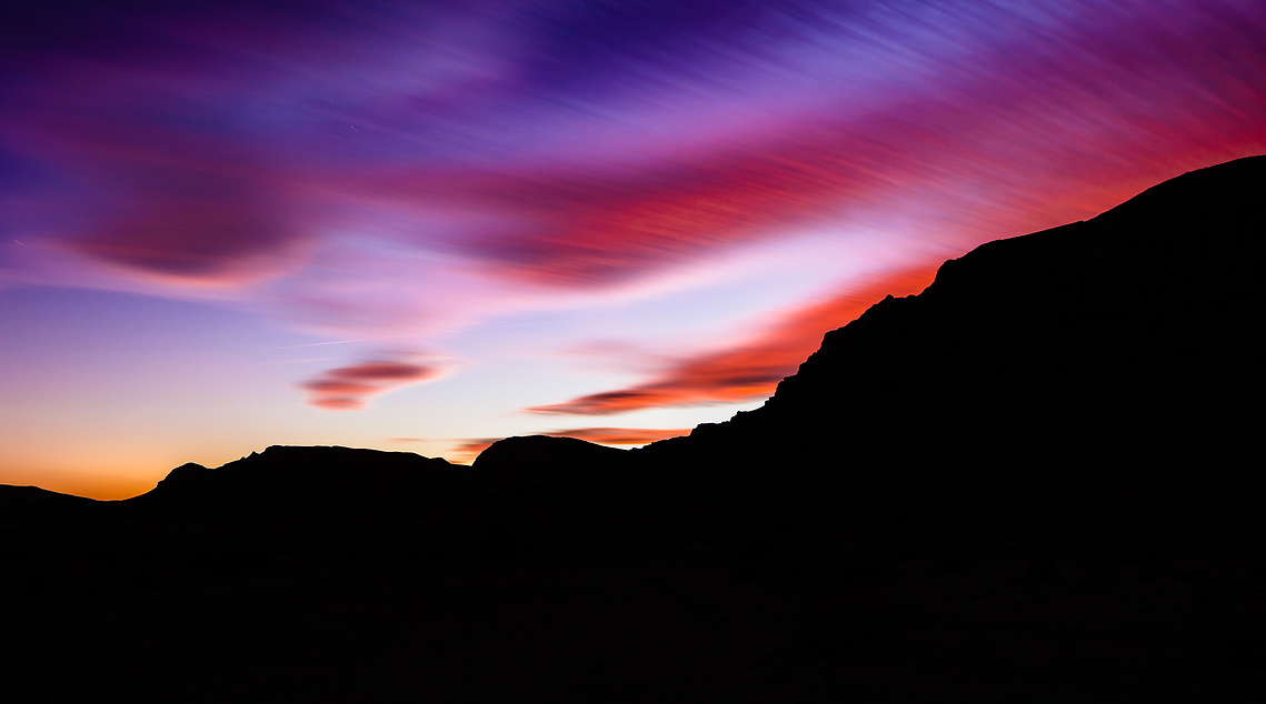 Sunset in the Mojave Desert, California.