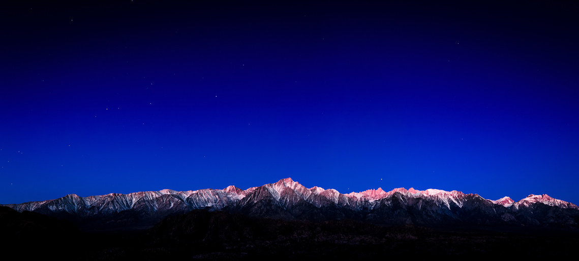 Dawn across the Eastern Sierra Nevada, California.