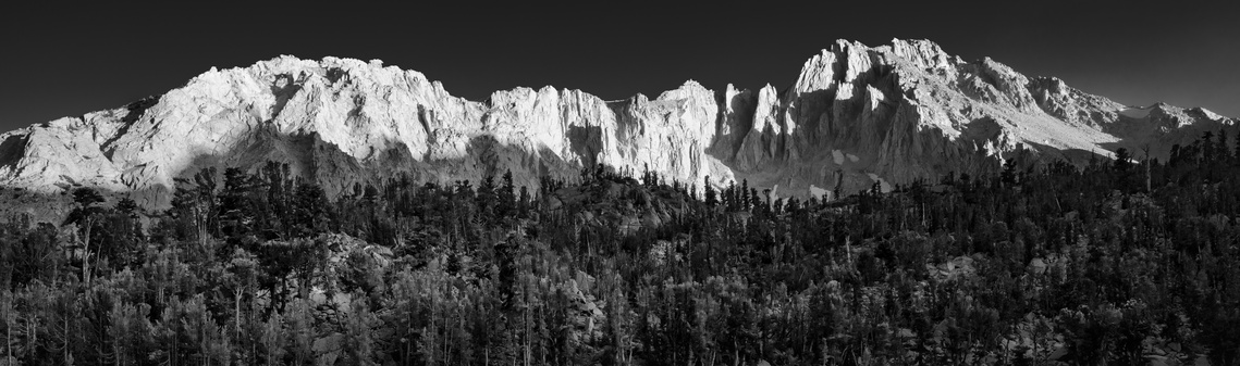 Sunset in the High Sierra, University Peak, California.