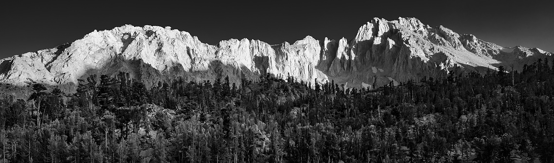 Sunset in the High Sierra, University Peak, California.
