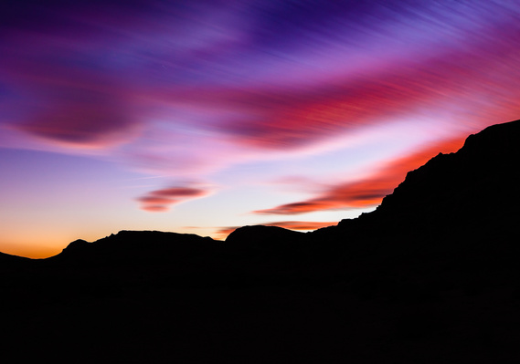 Sunset in the Mojave Desert, California.