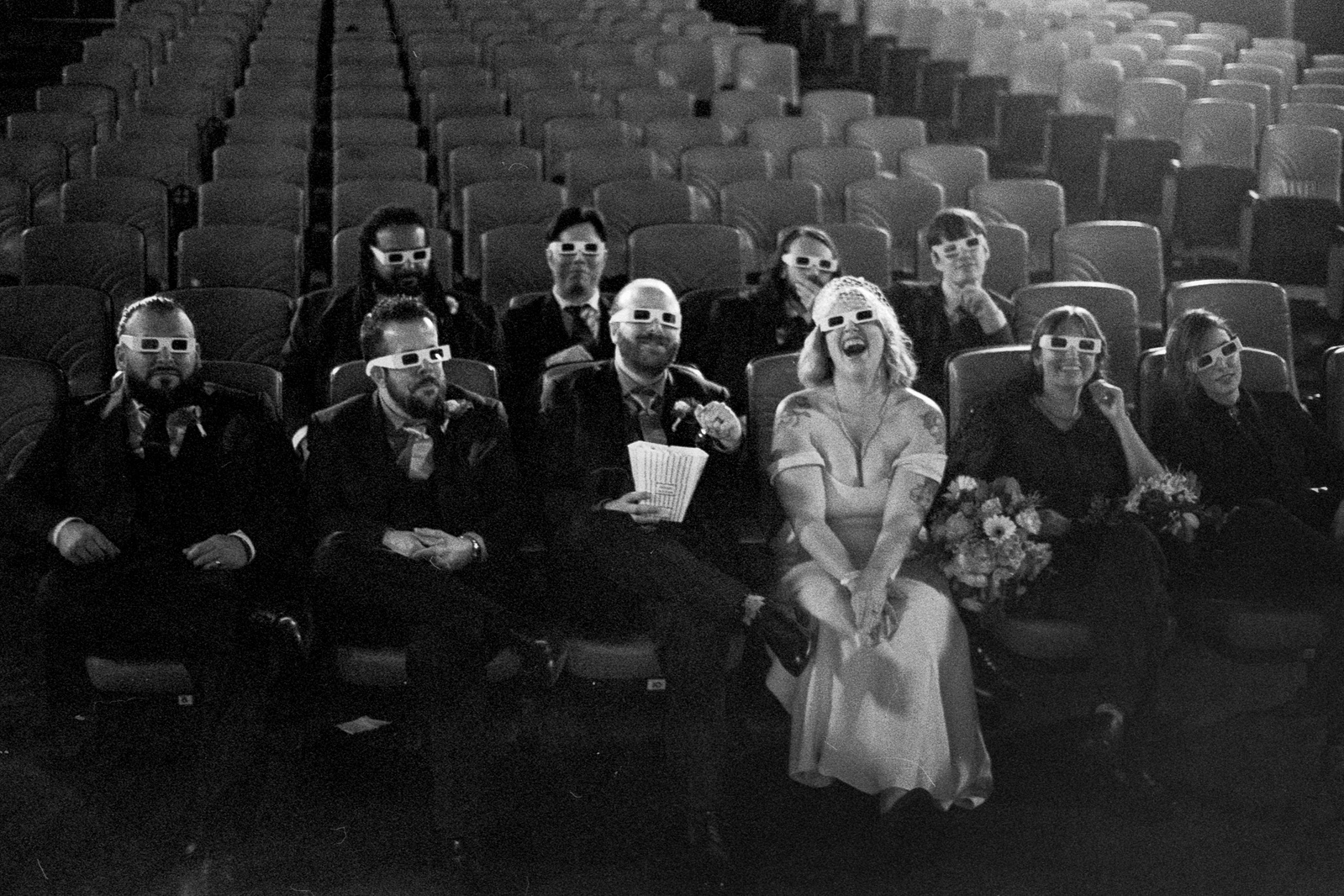Wedding photography at unique wedding venues in Atlanta. Historic downtown Atlanta movie theatre wedding. Located at the Plaza Theatre in Atlanta, GA