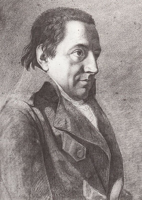 Portrait of philosopher Johann Gottlieb Fichte by Friedrich Bury (ca. 1800). Chalk drawing, 51 × 38 cm. Collection of the University of Jena.