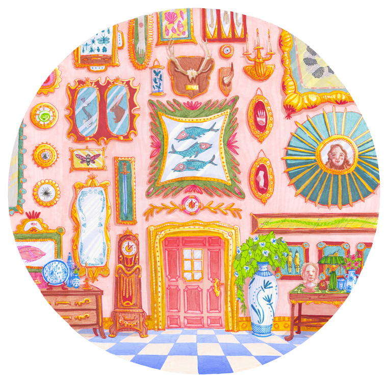 Victorian Mansion. Marker on Bristol paper. 14 x 14
