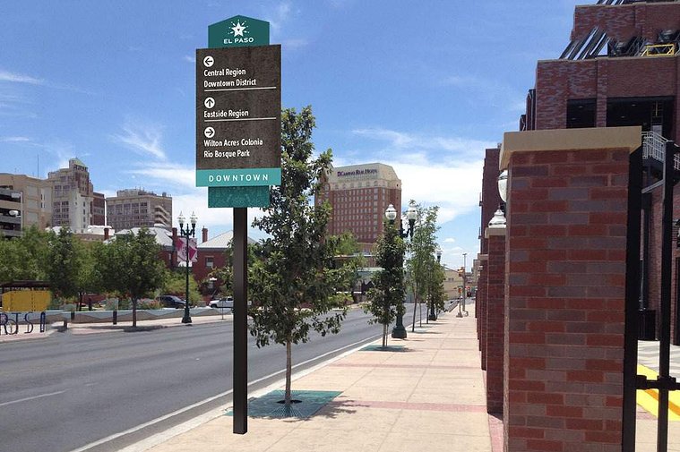 El Paso Wayfinding sign detail