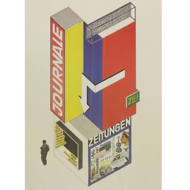 Herbert Bayer, Poster Design for Newspaper Kiosk (1924).