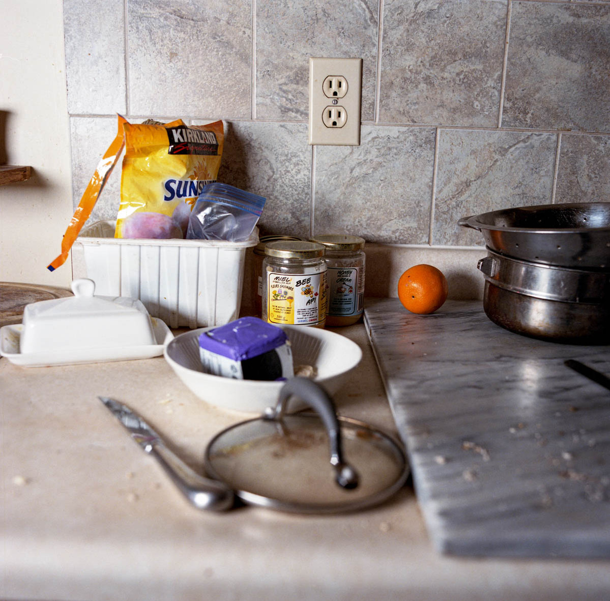 kitchen still life of items on the counter; part of a series on Medical Assistance in Dying